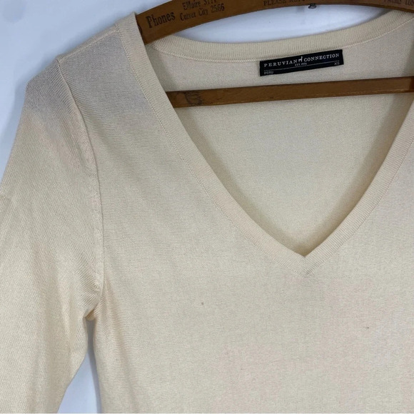 Peruvian Connection ivory Pima Cotton Sanibel tunic XS - Picture 6 of 6